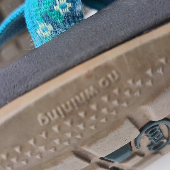 Chaco Sandals Shoes Blue Green Flower Girls Size 4 or Women's 5.5 to 6 - Picture 13 of 16